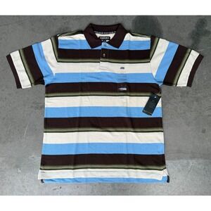 NWT VTG Mens Sz Large ECKO UNLTD Multicolor Polo Shirt Pique Cotton